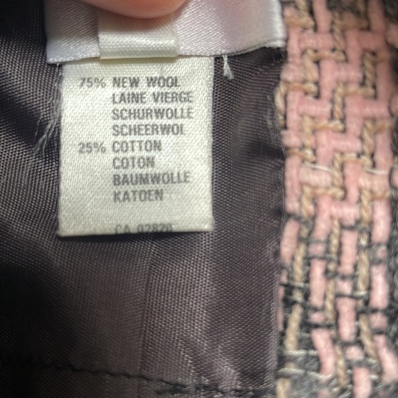 Mondi wool tweed pencil skirt pink gray black belt loops vintage size US4 - Picture 9 of 11